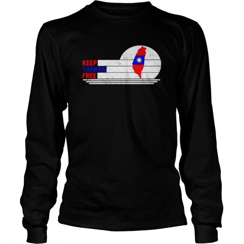 Keep Taiwan Free Flag Map T- Long Sleeved T-shirt