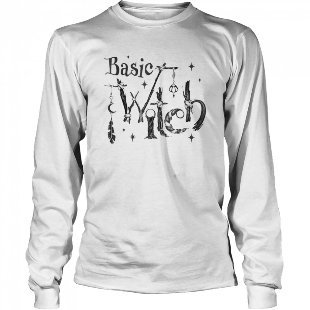 Basic Witch Goth Wicca Witchy Vibes Halloween Costume T- Long Sleeved T-shirt