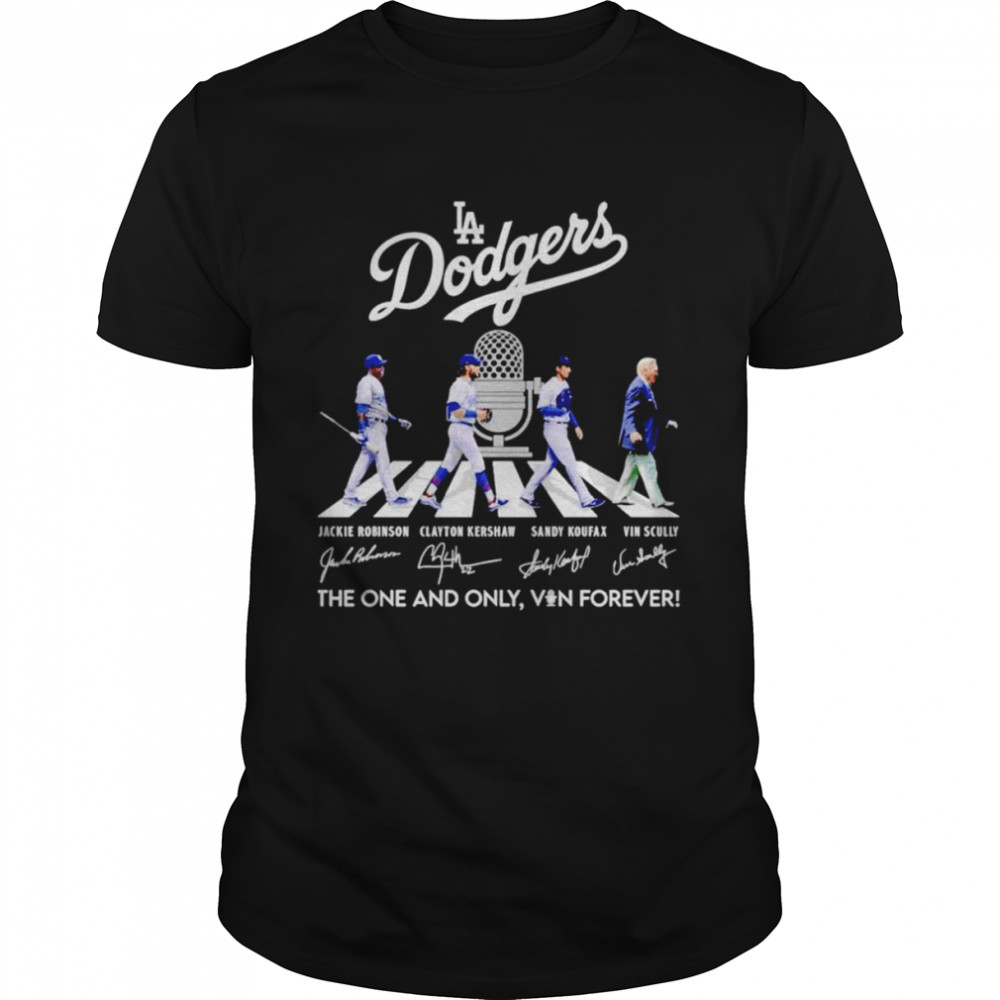 Los Angeles Dodgers Abbey Road the one and only Vin forever signatures shirt