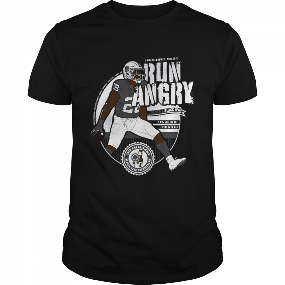 Run Angry Silver Josh Jacobs Black Ipa Craft Beer Label shirt Classic Men's T-shirt