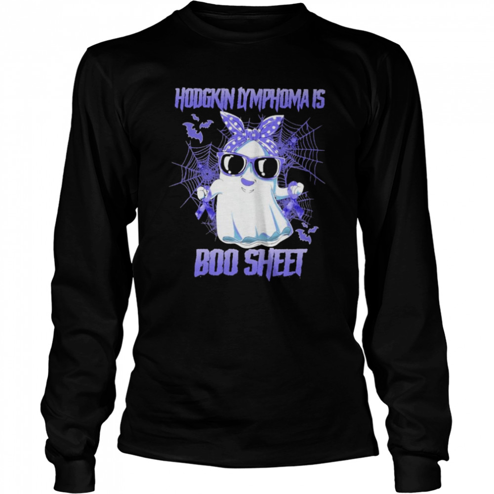 Hodgkin Lymphoma is Boo sheet Happy Halloween shirt Long Sleeved T-shirt