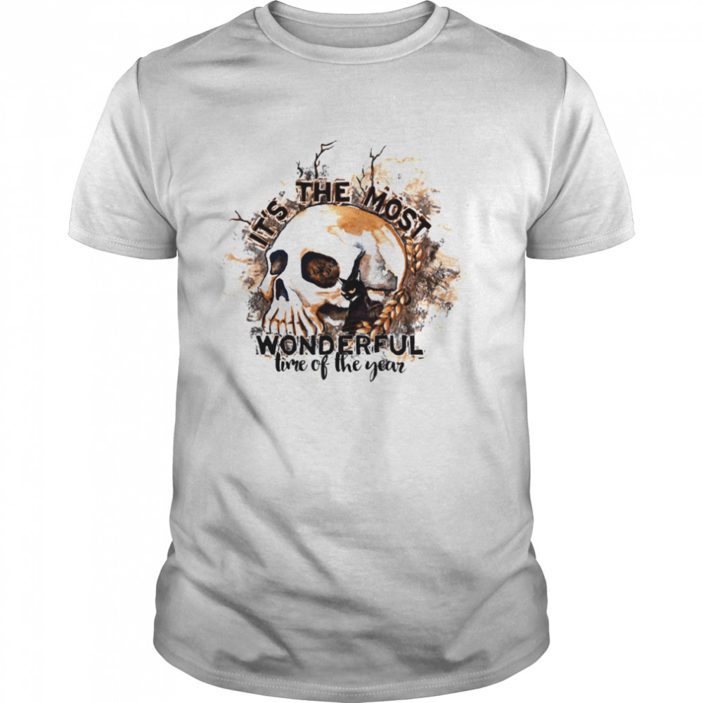 It’s The Most Wonderful Time Of The Year Skeleton Skull Halloween T- Classic Men's T-shirt