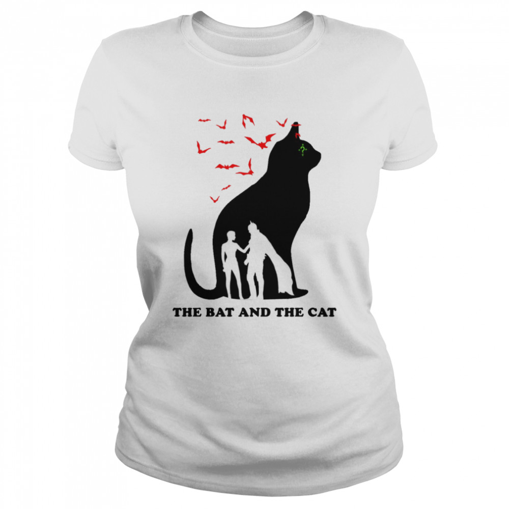 The Bat And The Cat Silhouette Cat-Bat shirt Classic Women's T-shirt