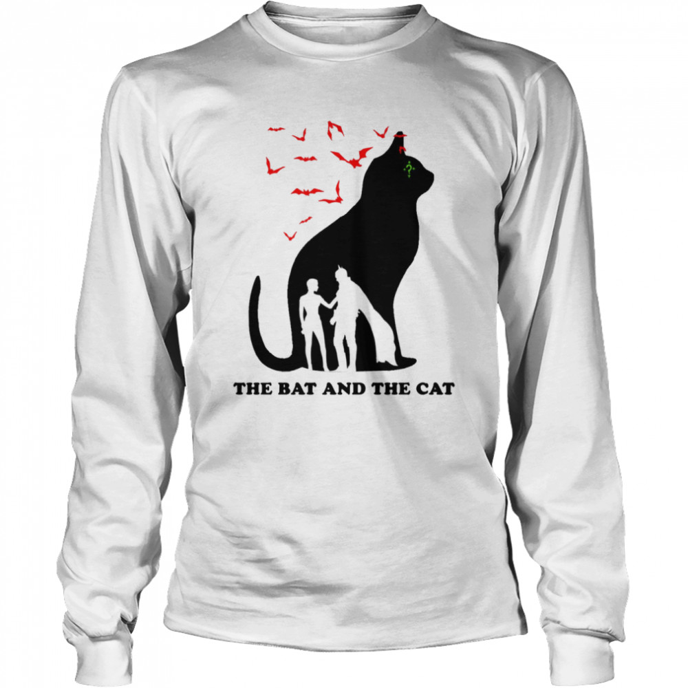 The Bat And The Cat Silhouette Cat-Bat shirt Long Sleeved T-shirt