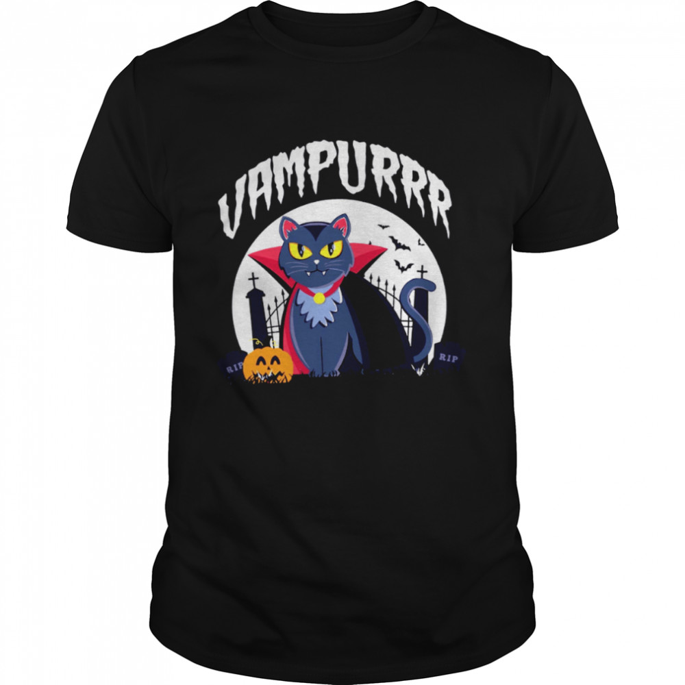 Vampurrr Vampire Cat Black Cat Cat Halloween T- Classic Men's T-shirt