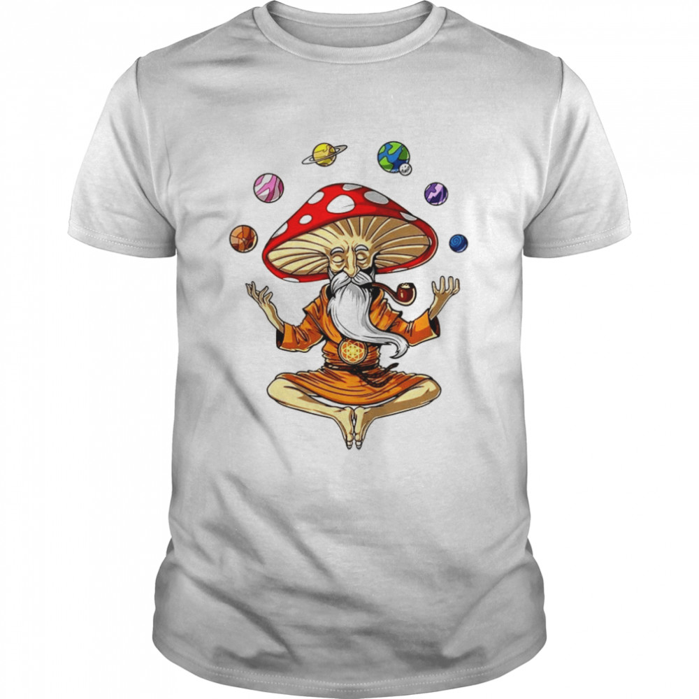 Buddha Planet Meditation Zen Magic Mushroom Om Yoga T- Classic Men's T-shirt