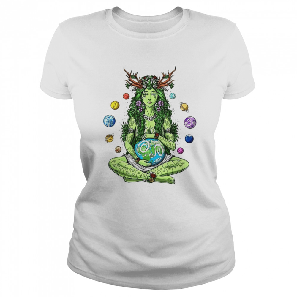 Mother Earth Gaia Solar System Planet Jupiter Weed Absinthes T- Classic Women's T-shirt