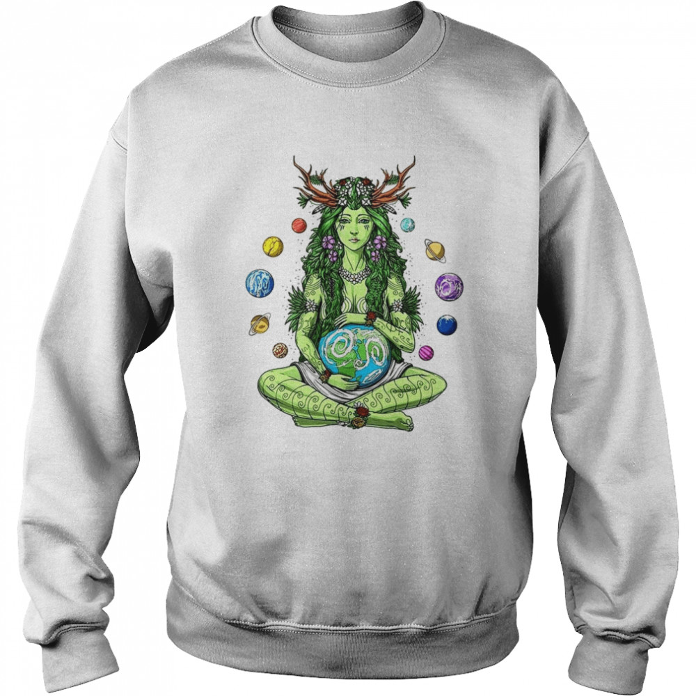 Mother Earth Gaia Solar System Planet Jupiter Weed Absinthes T- Unisex Sweatshirt