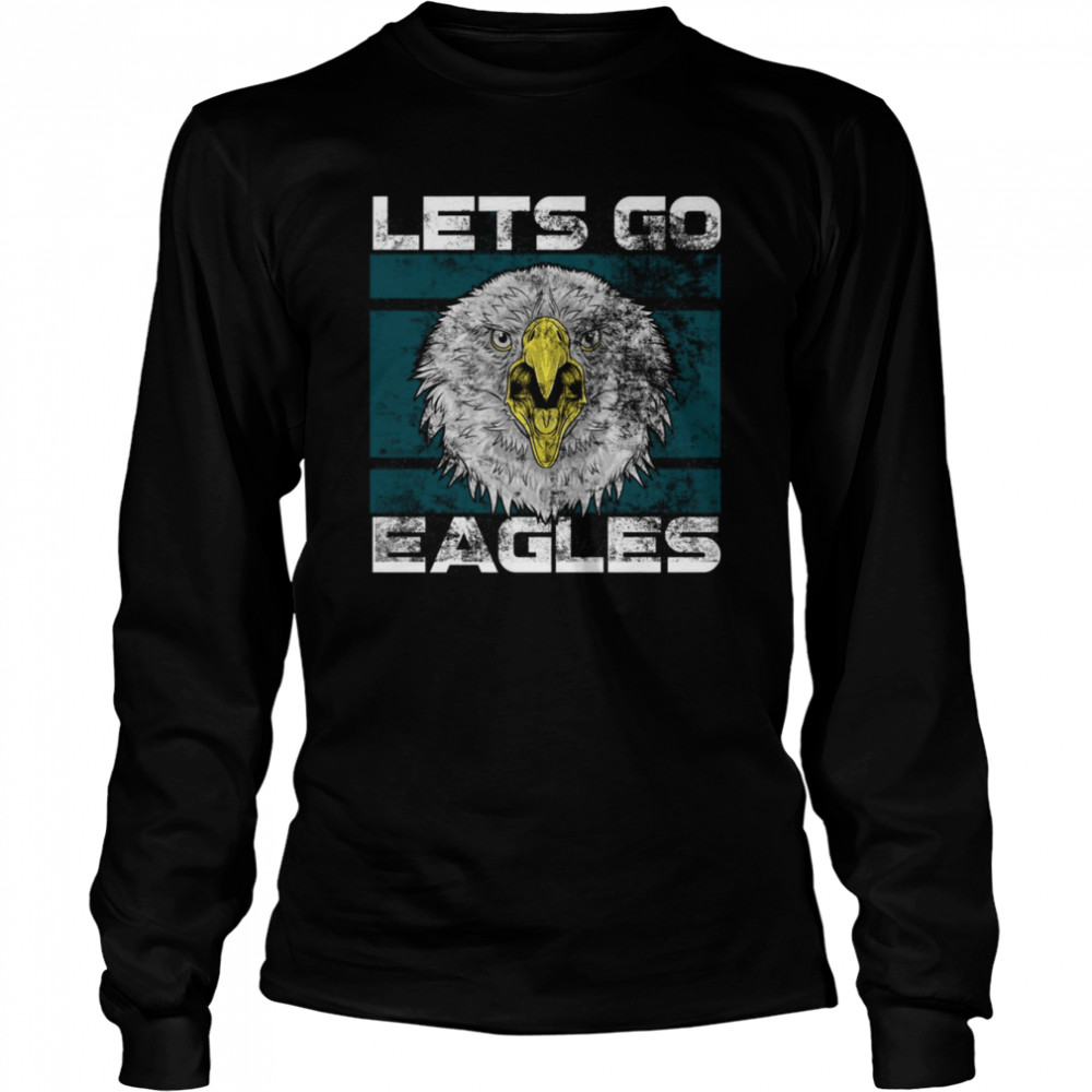 Lets Go Eagles Washed And Worn Look Philadelphia Eagles T Shirt - Limotees