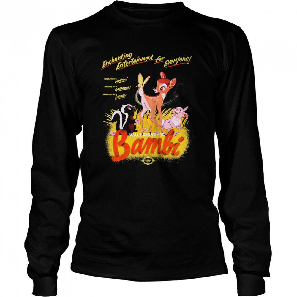 Bambi Enchanting Entertainment For Everyone Retro Disney shirt Long Sleeved T-shirt