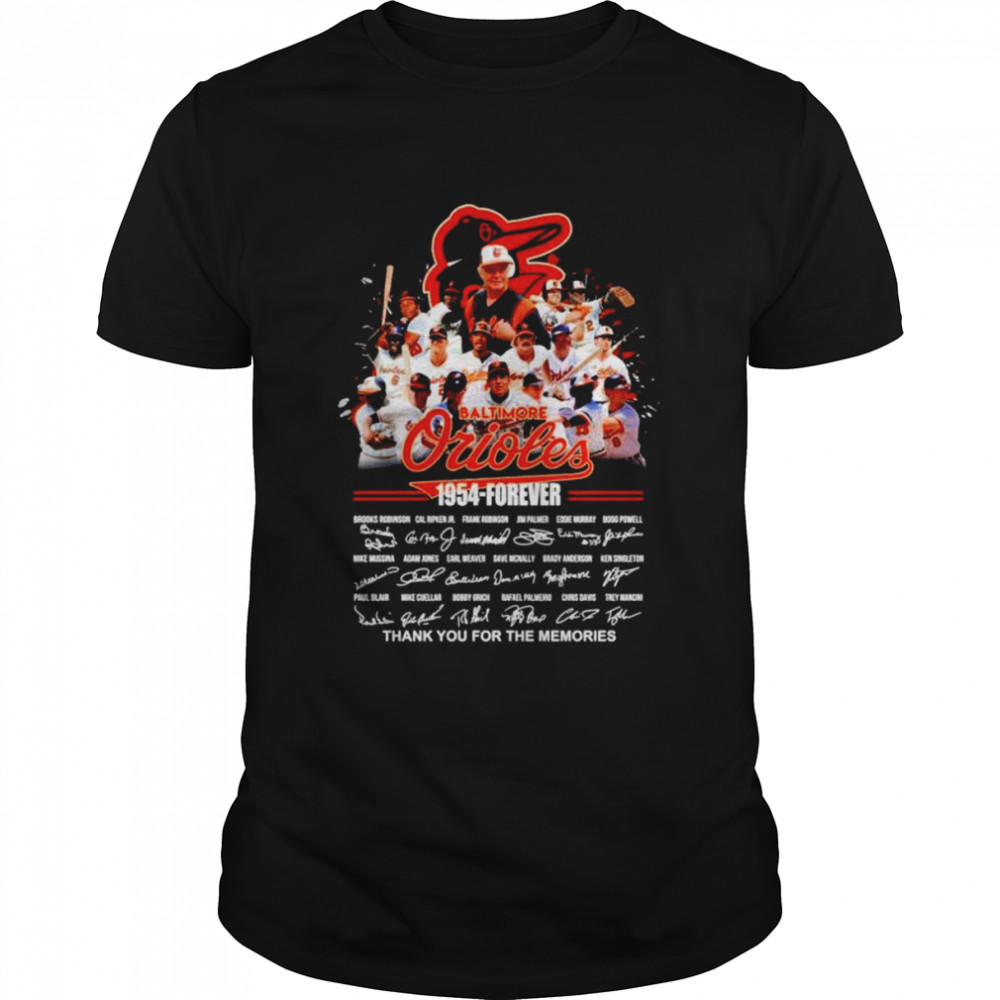 Baltimore Orioles 1954 forever thank you for the memories signatures shirt