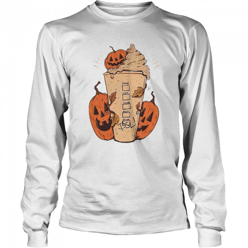 Pumpkin Spice Latte Halloween T- Long Sleeved T-shirt