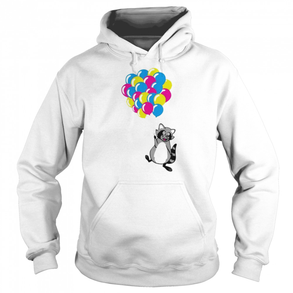 Racoon with balloons shirt Unisex Hoodie