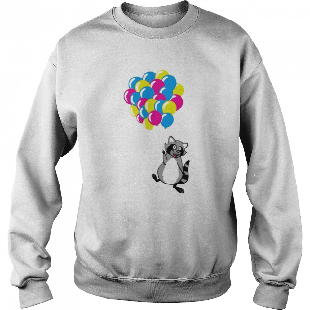 Racoon with balloons shirt Unisex Sweatshirt
