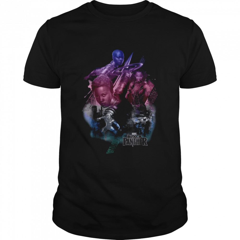 Marvel Black Panther Movie Heroine Poses Graphic T-Shirt 