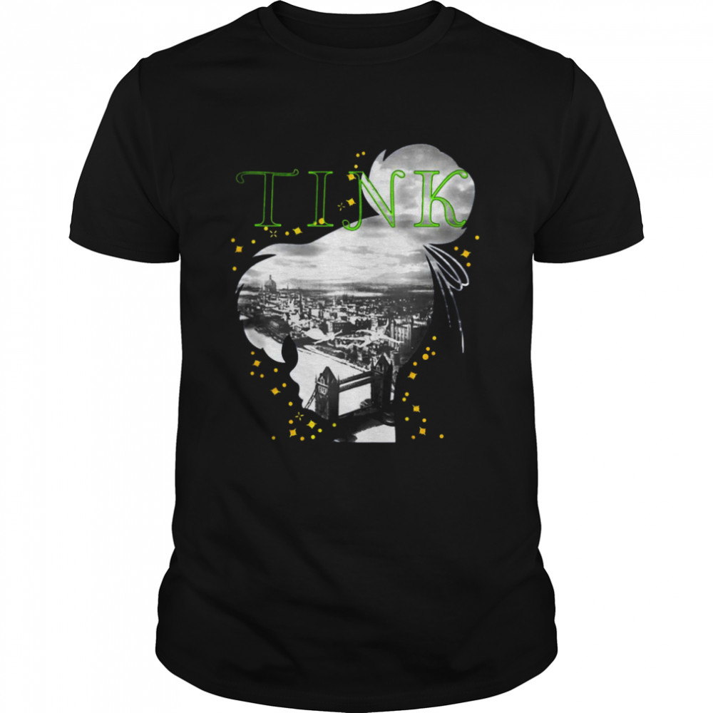 Tinkerbell Silhouette Fill London Bridge Peter Pan Disney And Pixar’s shirt Classic Men's T-shirt