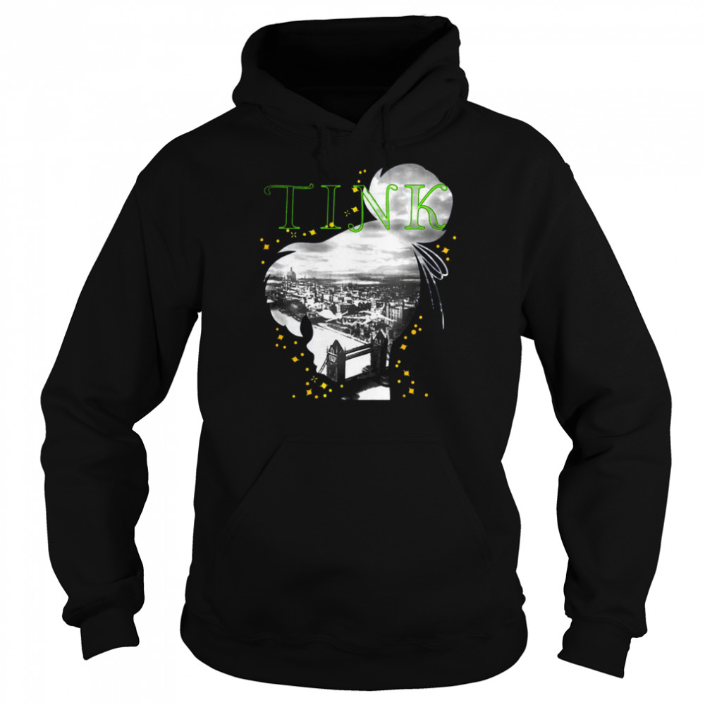 Tinkerbell Silhouette Fill London Bridge Peter Pan Disney And Pixar’s shirt Unisex Hoodie