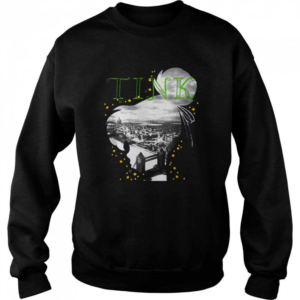 Tinkerbell Silhouette Fill London Bridge Peter Pan Disney And Pixar’s shirt Unisex Sweatshirt