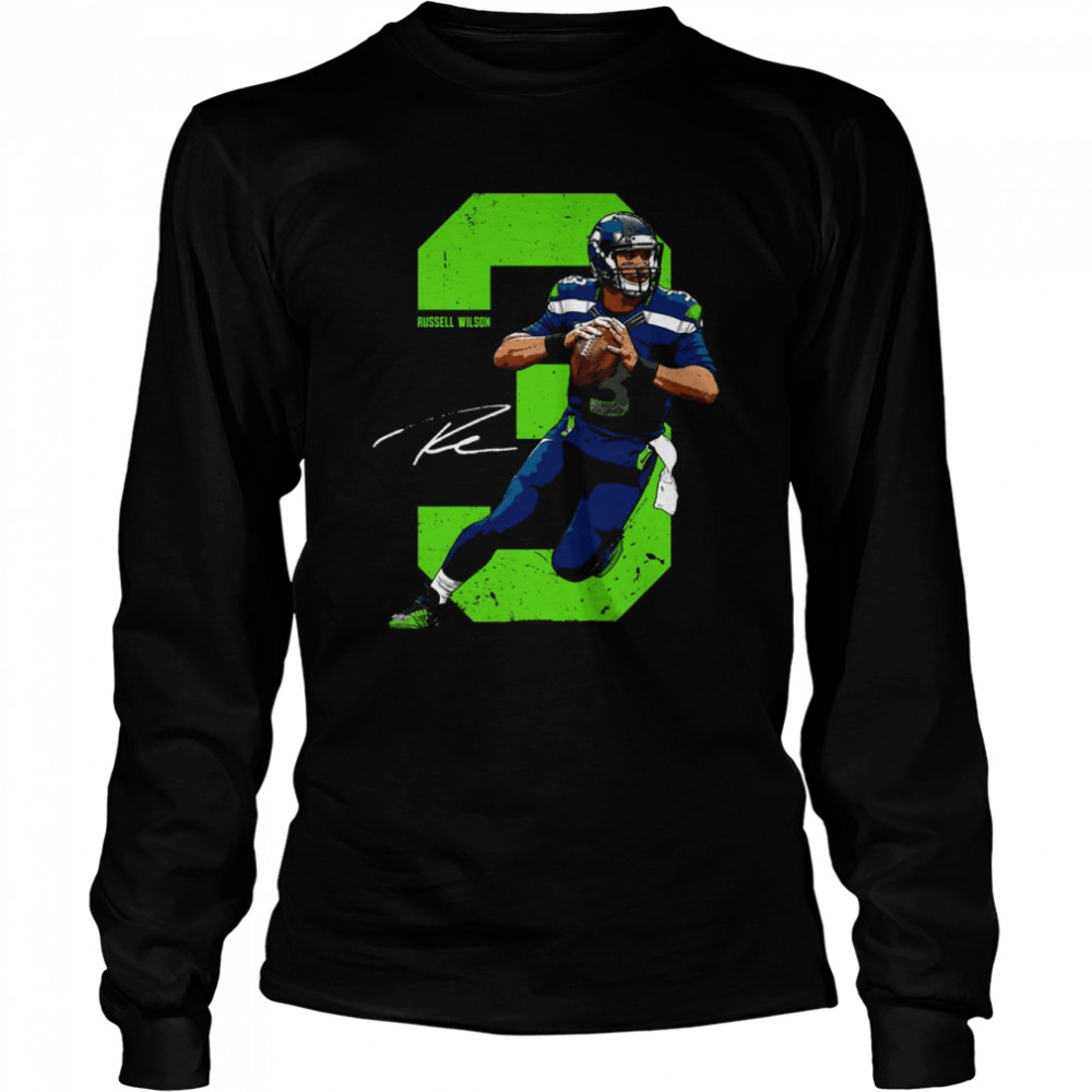 Wilson Quarterback Seattle Football shirt Long Sleeved T-shirt