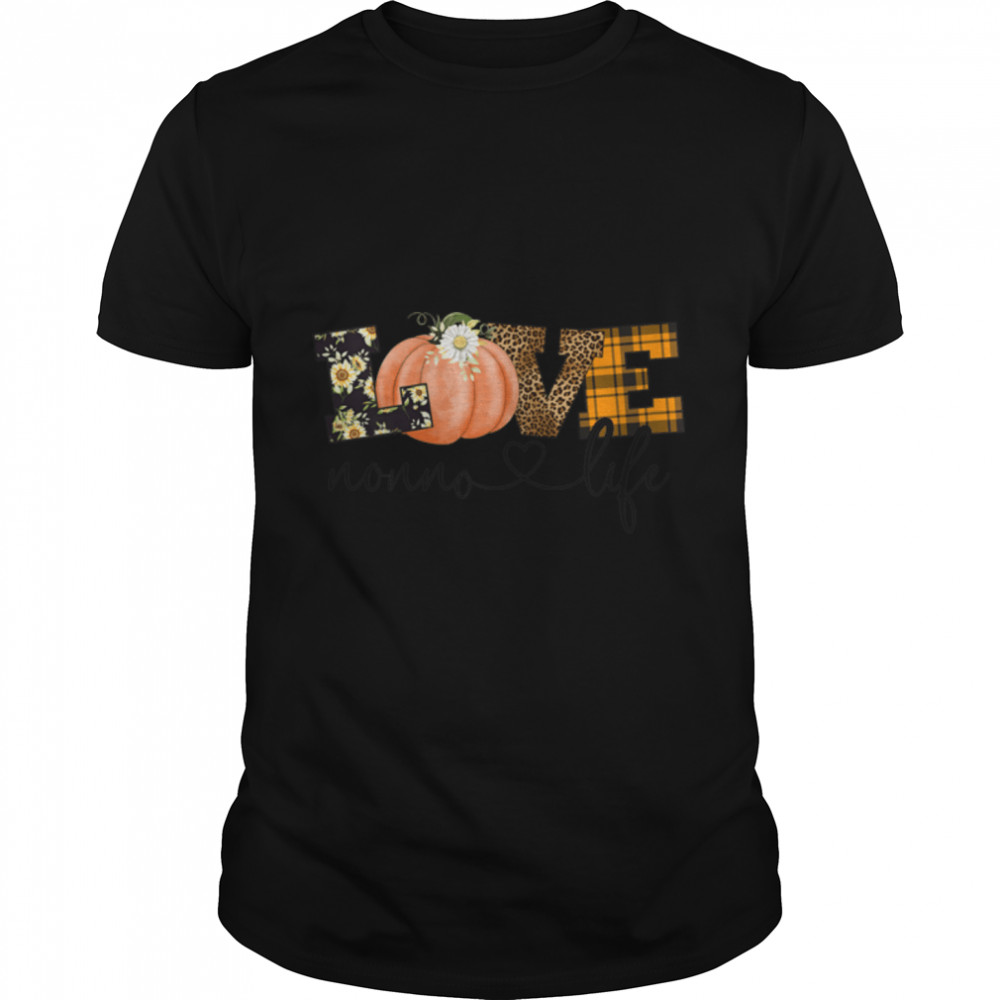 Womens Pumpkin Love Nonno Shirt, Nonno Halloween T-Shirt B0BBH38V4H