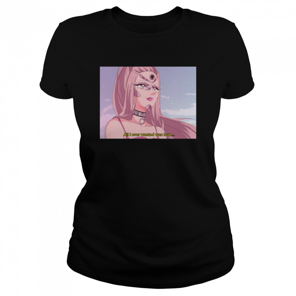 All I Ever Wanted Was Love Chromatica Anime Lady Gaga shirt - T Shirt  Classic