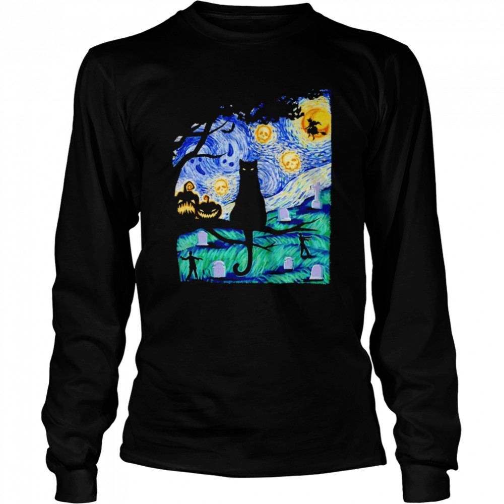 cat van gogh shirt