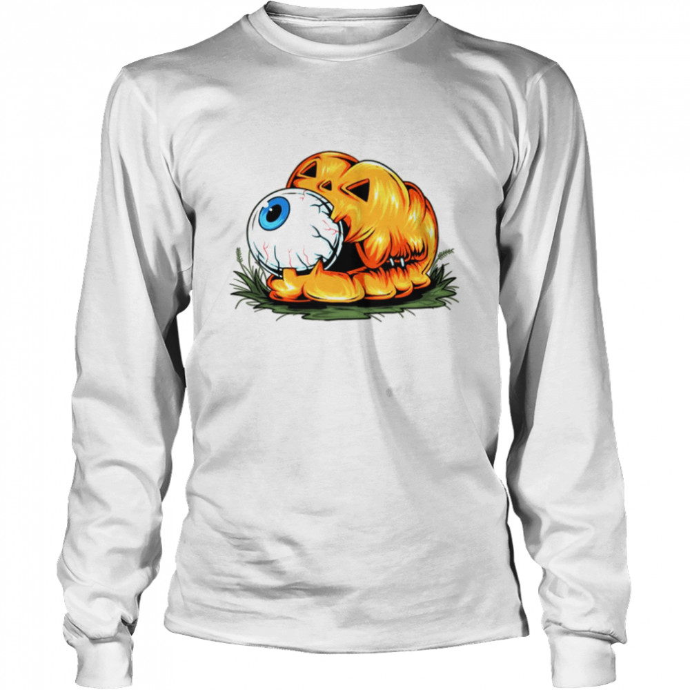 Horror Art Of Pumpkin Eye Halloween shirt Long Sleeved T-shirt