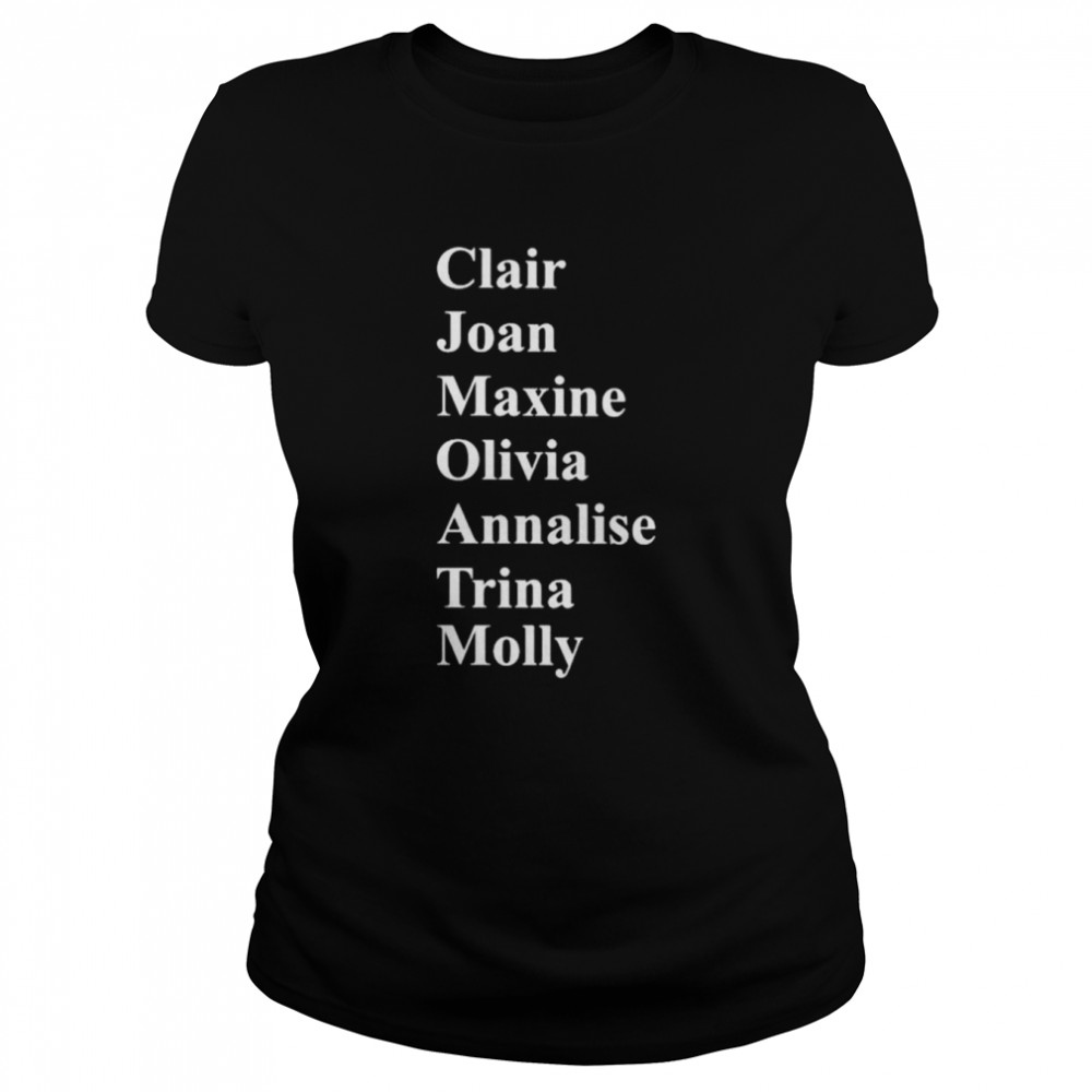 Clair joan maxine olivia annalise trina molly shirt Classic Women's T-shirt