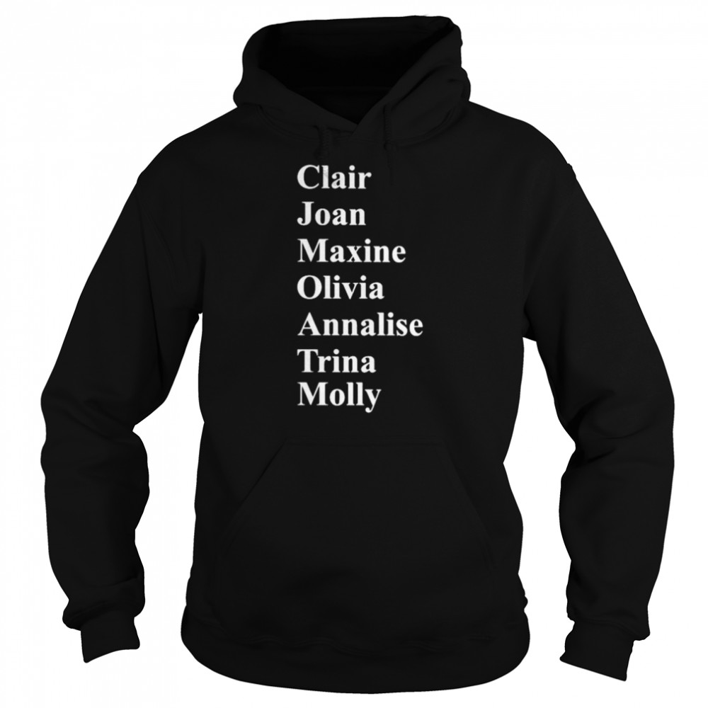 Clair joan maxine olivia annalise trina molly shirt Unisex Hoodie