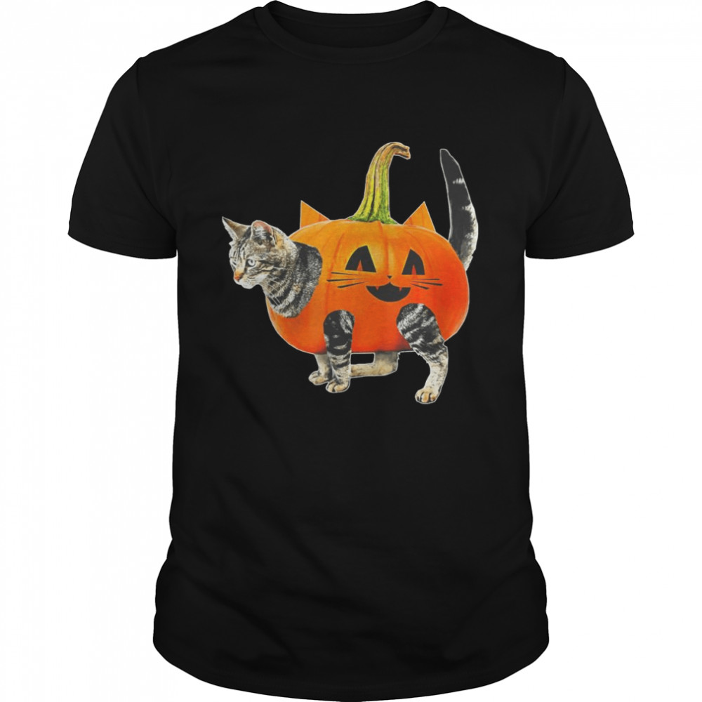 Halloween Jack-O-Lantern Pumpkin Cat Classic Men's T-shirt