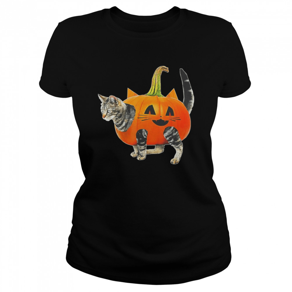 Halloween Jack-O-Lantern Pumpkin Cat Classic Women's T-shirt