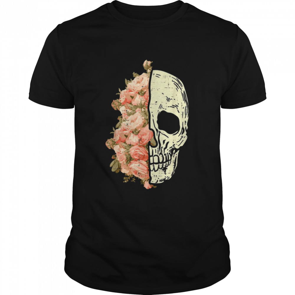 Floral Skull Skeleton Flowers Halloween Costume shirt
