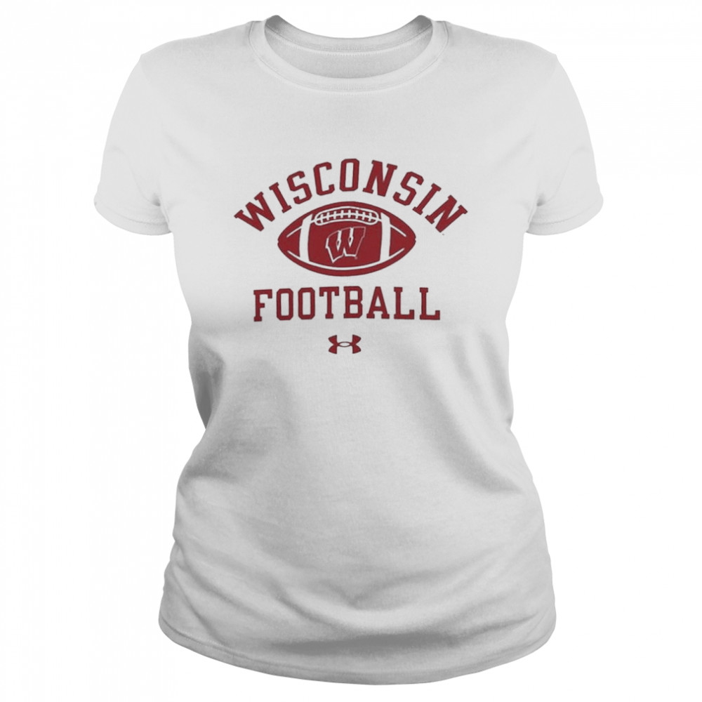 Wisconsin Badgers Under Armour White Football Step Down Tech Long Sleeve T- Shirt