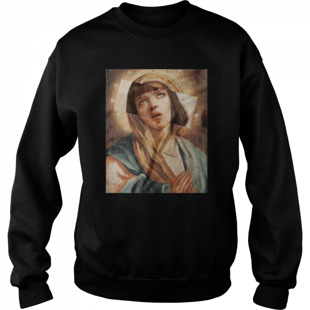 virgin mary uma thurman t shirt