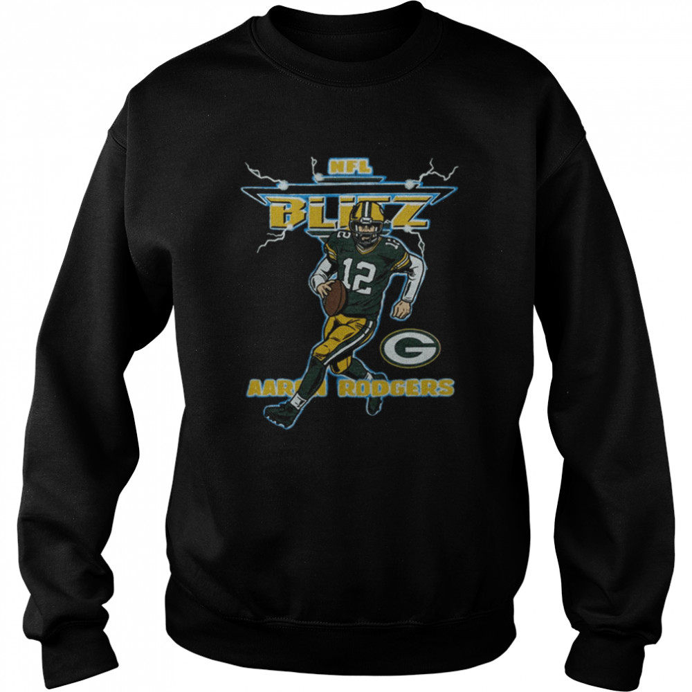 Aaron Rodgers NFL Blitz Green Bay Packers lighting Retro T Shirt - Bring  Your Ideas, Thoughts And Imaginations Into Reality Today