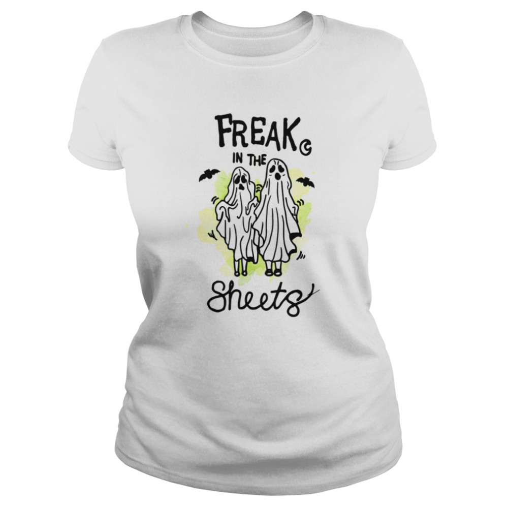 Freak In The Sheets Ghost Neon Green Halloween shirt Classic Women's T-shirt