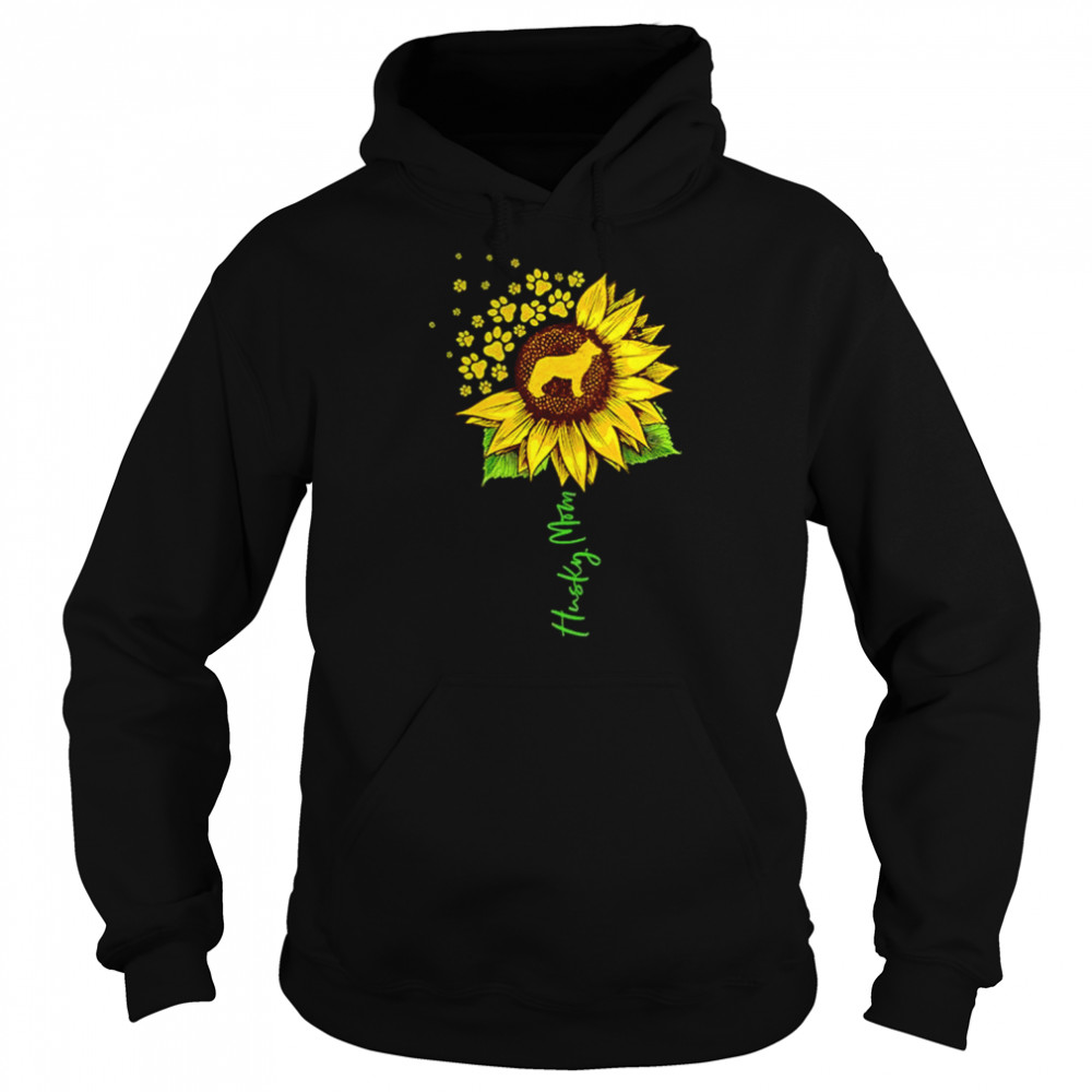 Husky mom Sunflower shirt Unisex Hoodie