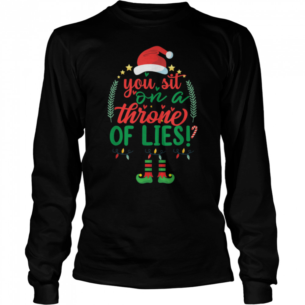 Elf Quotes You Sit On A Throne Of Lies Funny Christmas Tee. T-Shirt  B09LW13B6N - T Shirt Classic