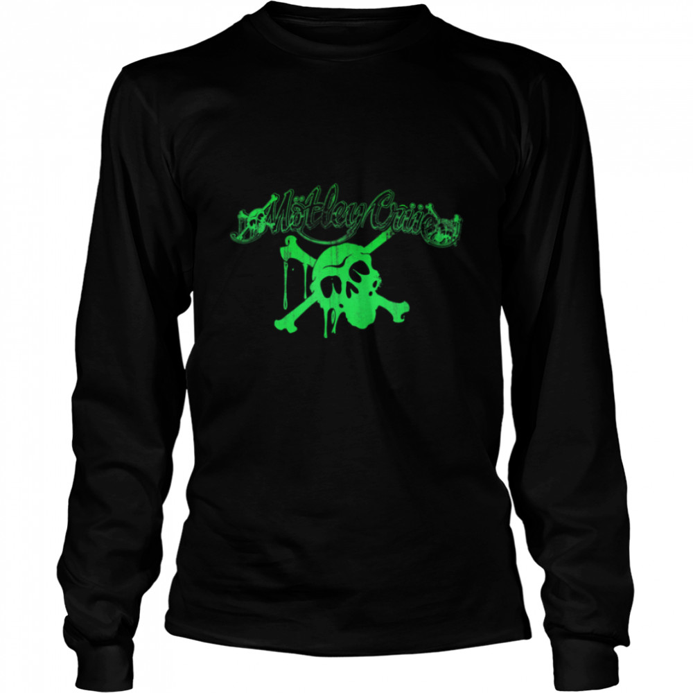 Mötley Crüe – Neon Green Logo with Skull T- B09MV9C9V7 Long Sleeved T-shirt