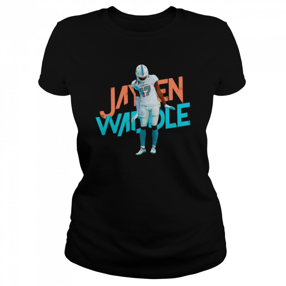 Jaylen Waddle Miami Dolphins Men's by One Color T-Shirt - Ash