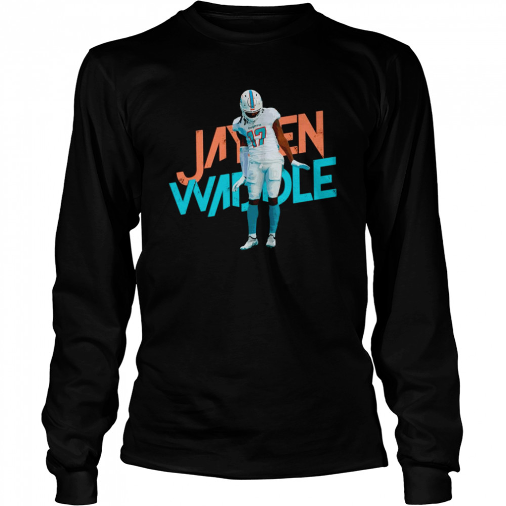 Jaylen Waddle Miami Dolphins Men's by One Color T-Shirt - Ash