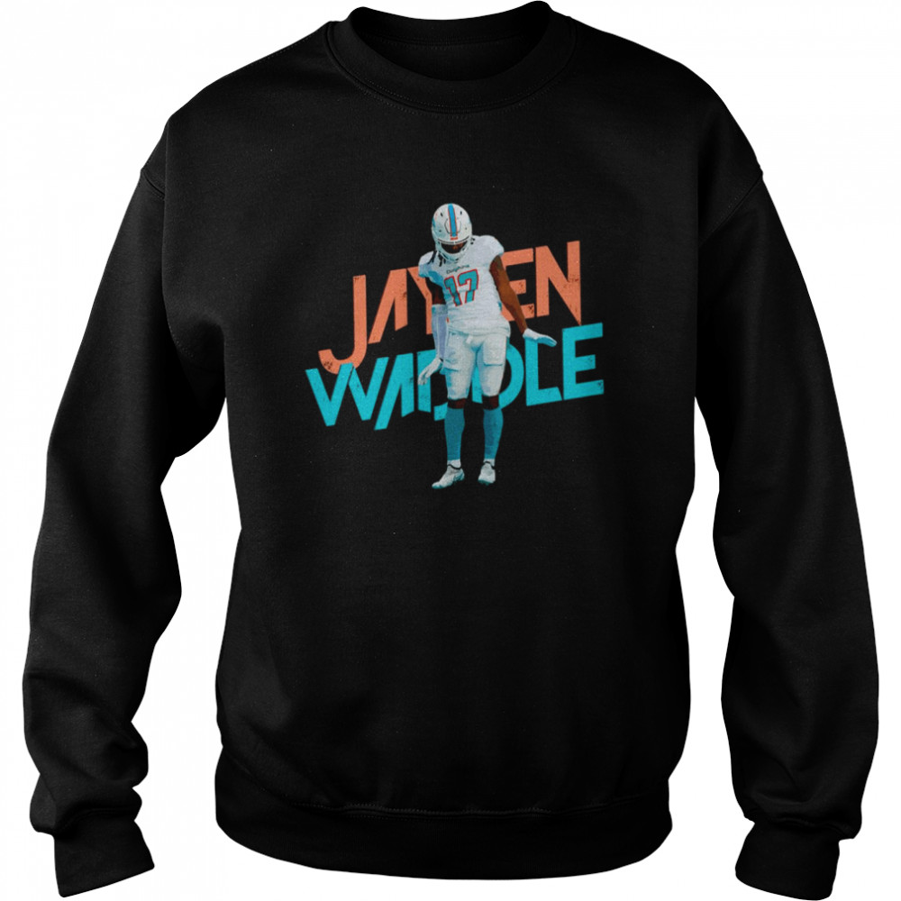 Jaylen Waddle Miami Dolphins Men's by One Color T-Shirt - Ash