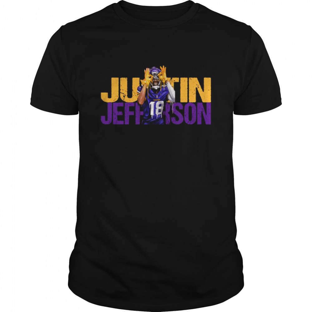 Youth Justin Jefferson Black Minnesota Vikings Play Action Graphic T-Shirt