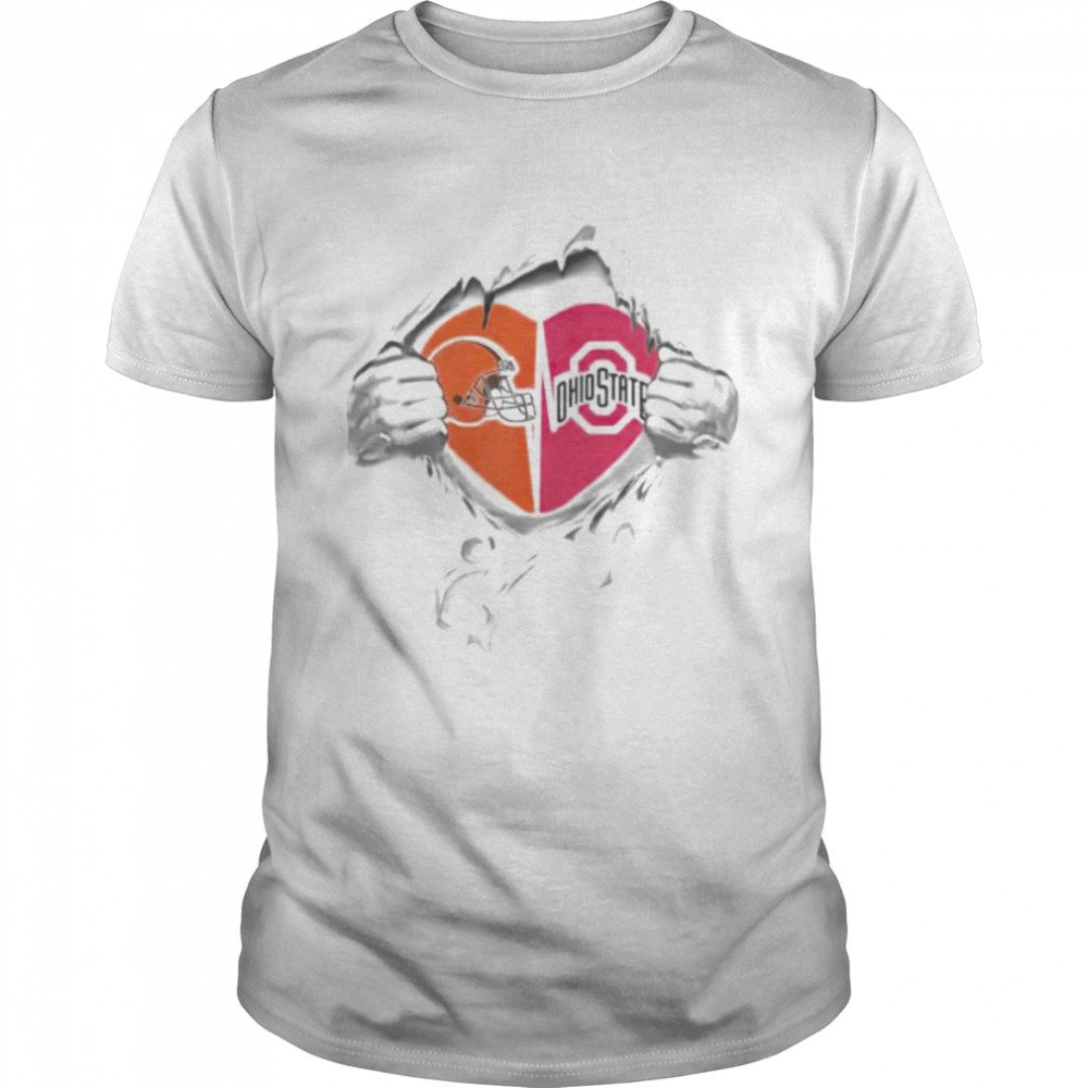 Cleveland Browns And Ohio State Buckeyes Its In My Heart Shirt Sweatshirt,  Tank Top, Ladies Tee