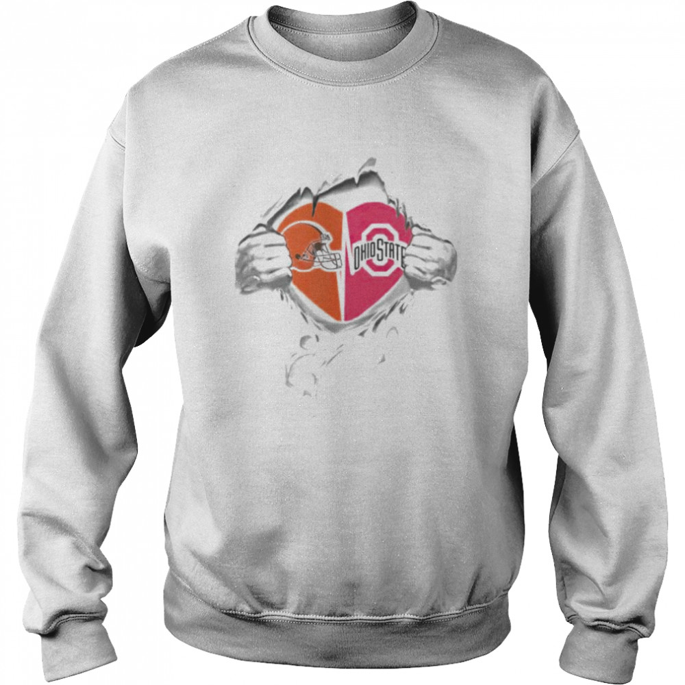 Cleveland Browns And Ohio State Buckeyes Its In My Heart Shirt Sweatshirt, Tank  Top, Ladies Tee