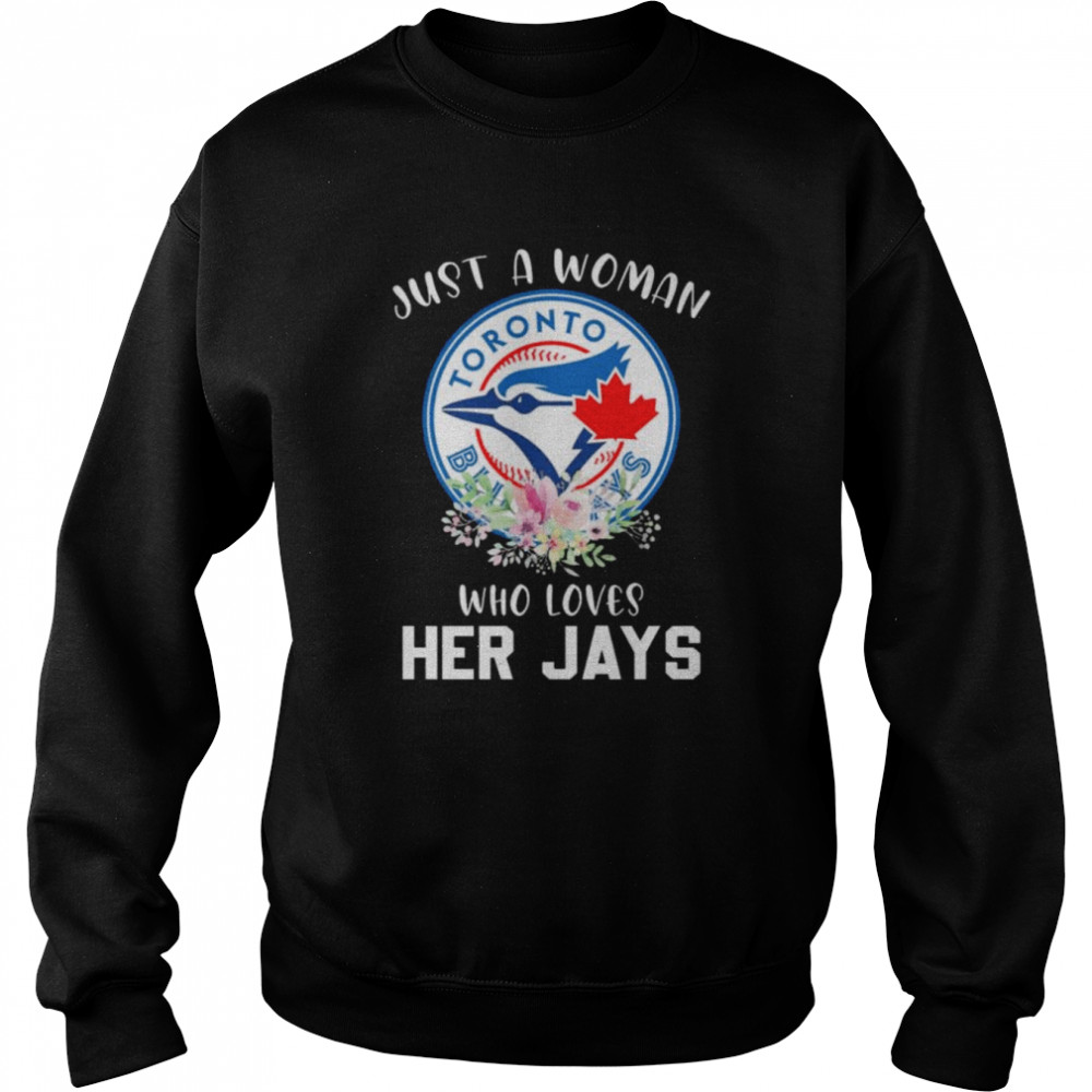 Just a woman who her Toronto Blue Jays 2022 shirt