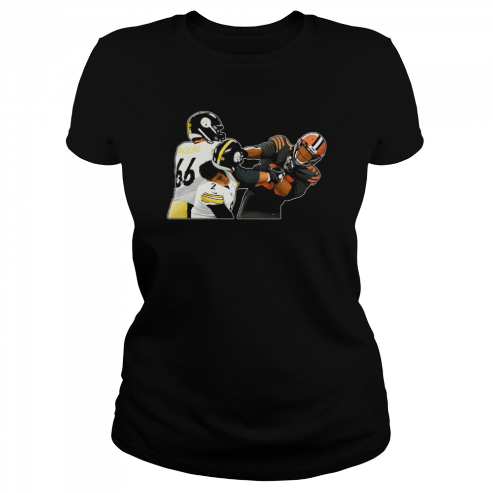 Myles Garrett and Mason Rudolph - Cleveland Browns Dawg Pound - Myles  Garrett - T-Shirt