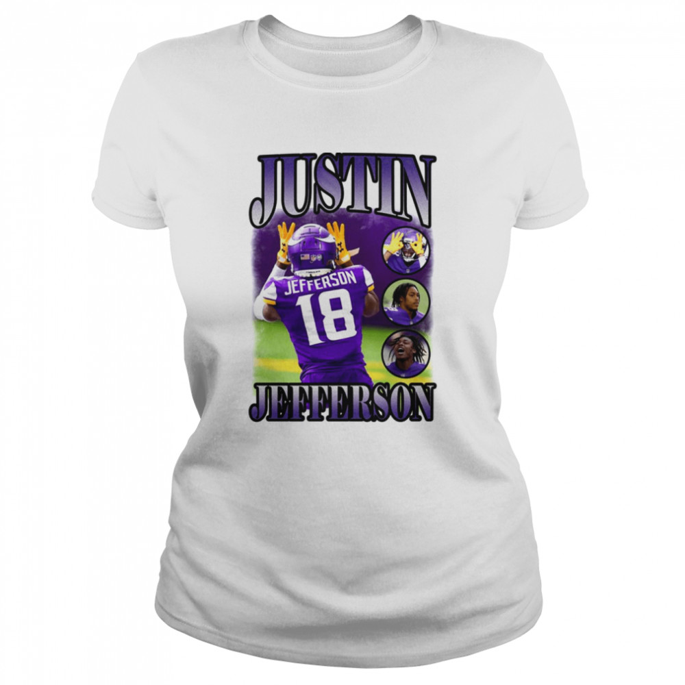 Justin Jefferson Shirt Minnesota Viking Jettas Jets SKOL Griddy NFL Vintage  Bootleg 90s Retro - Anynee