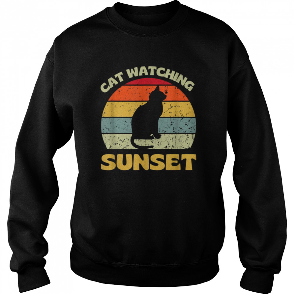 Cat Watching Sunset Vintage shirt Unisex Sweatshirt