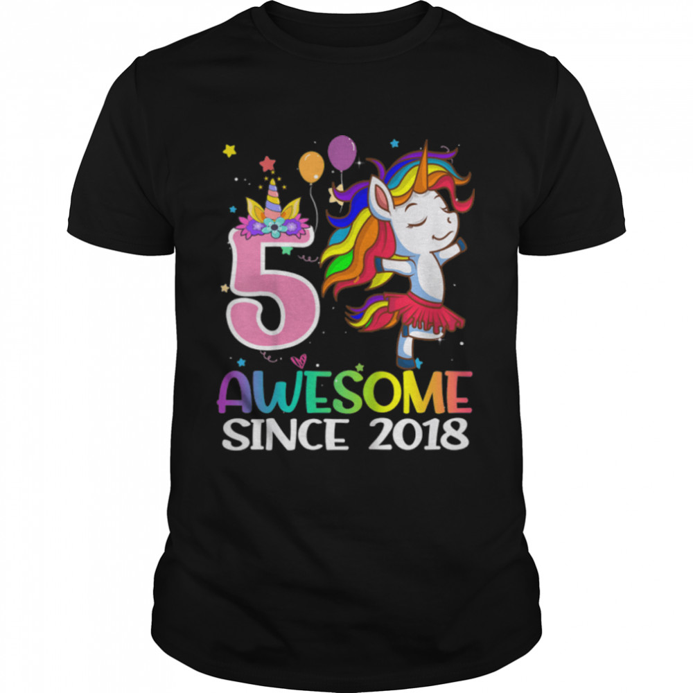 Kids 5 Year Old Gifts Girls Teens Funny Unicorn 5th Birthday T Shirt